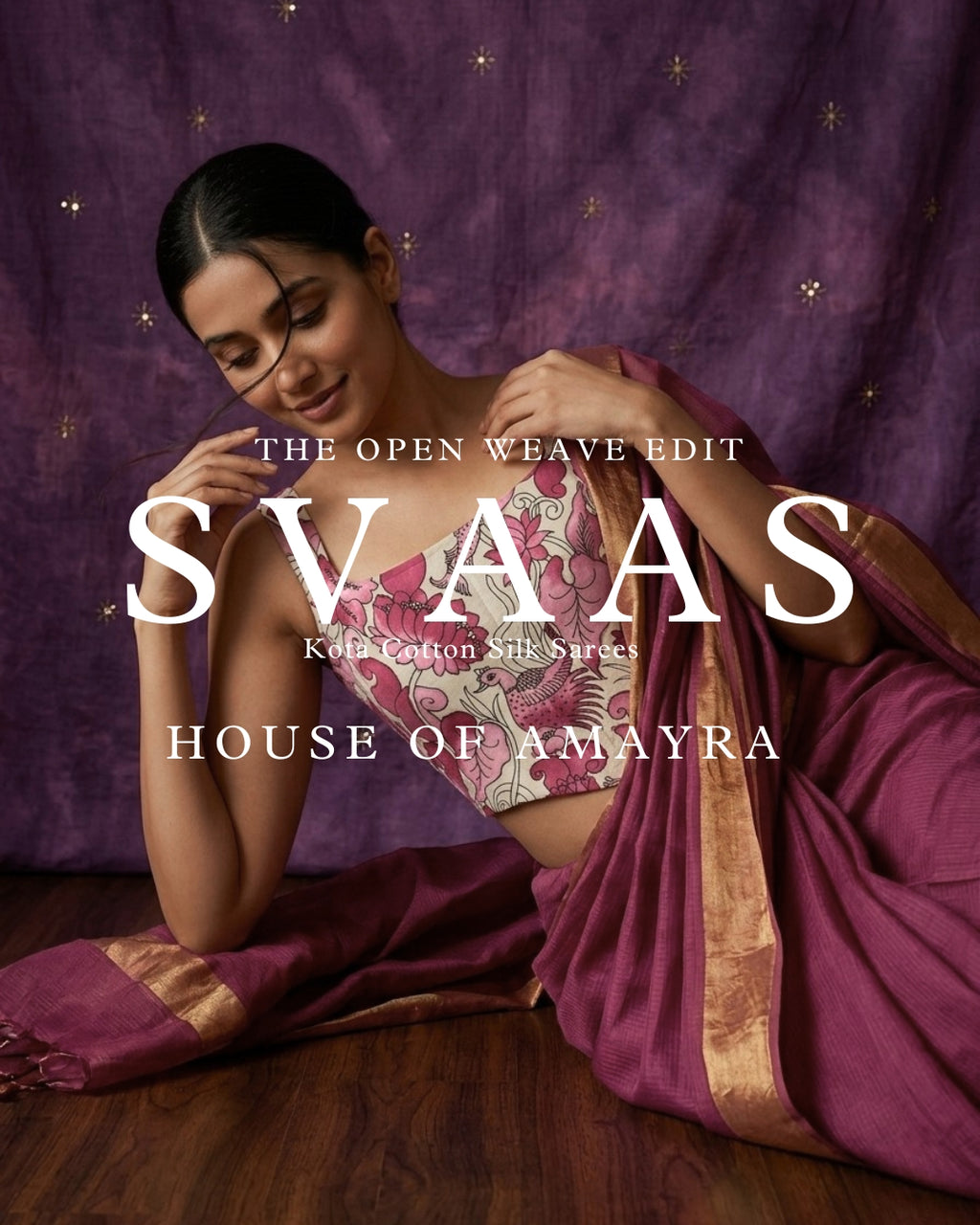 Hans Kota Cotton Silk with Kalamakari Silk Blouse - Summer Saree - House of Amayra
