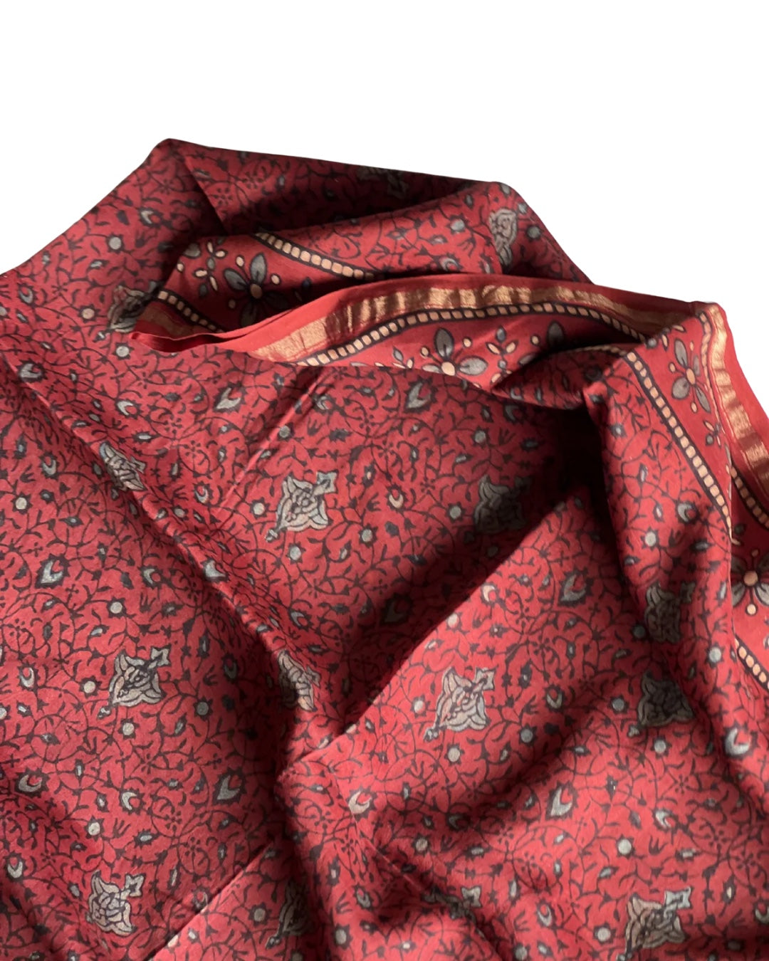 Bagh Naturally Dyed Ajrakh Chanderi Dupatta - HOAN