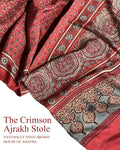The Crimson Ajrakh Mulberry Stole - House of Amayra