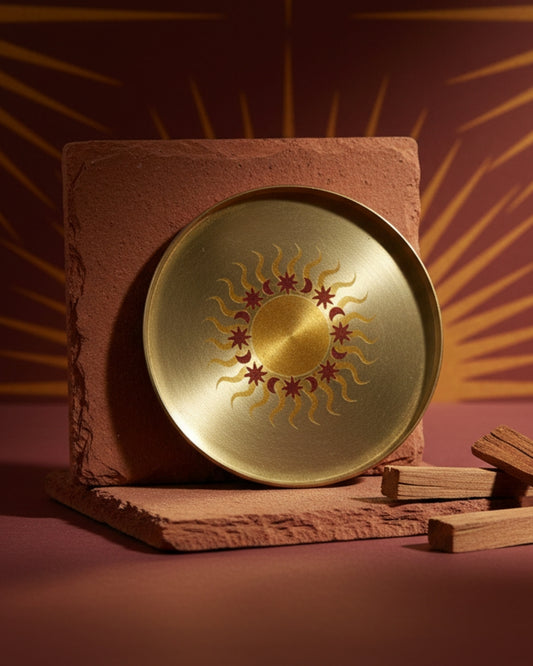 Surya (The Sun) -  Brass Coaster - House of Amayra