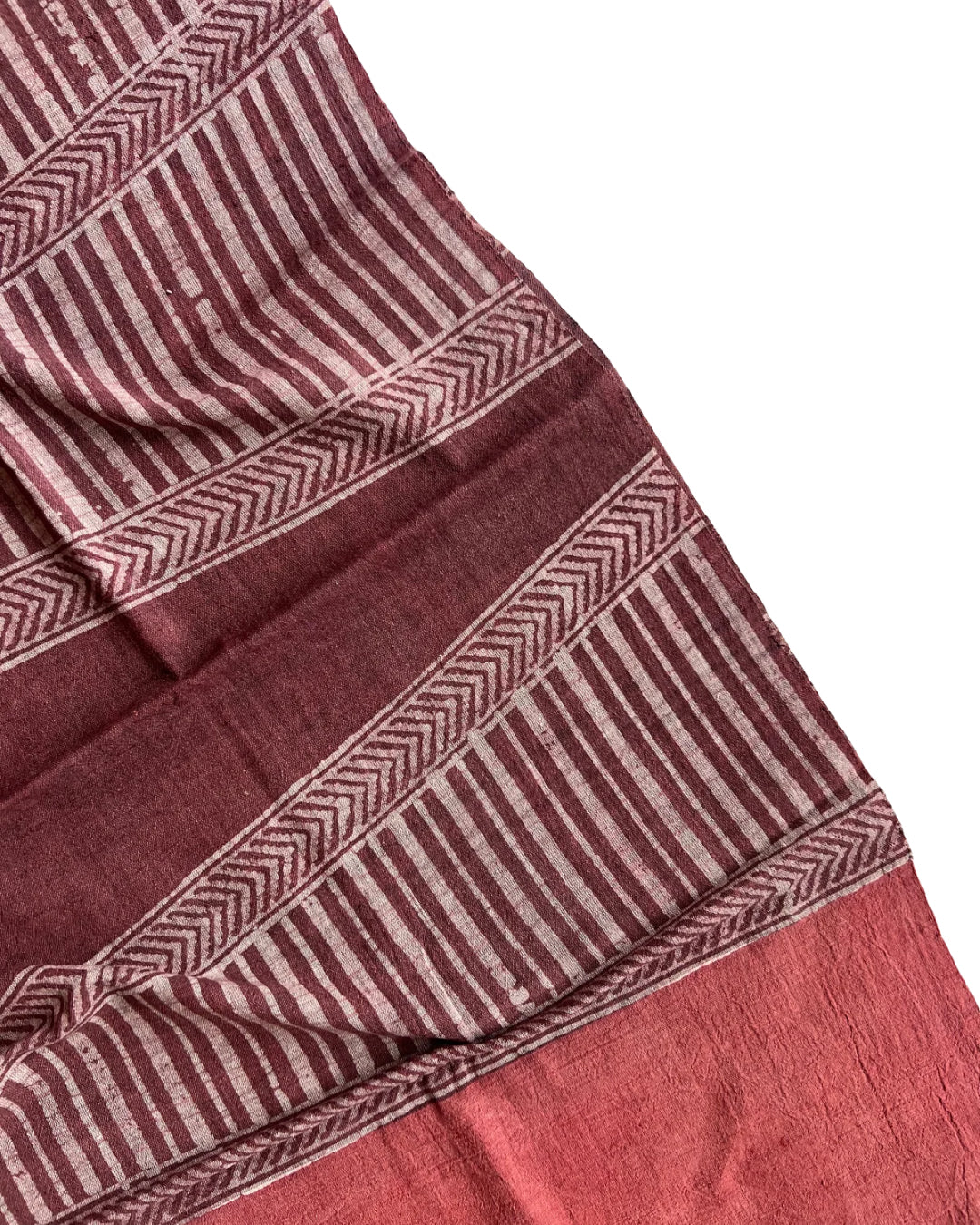 Kaavi Red Naturally Dyed Batik Kala Cotton Stole - HOAN