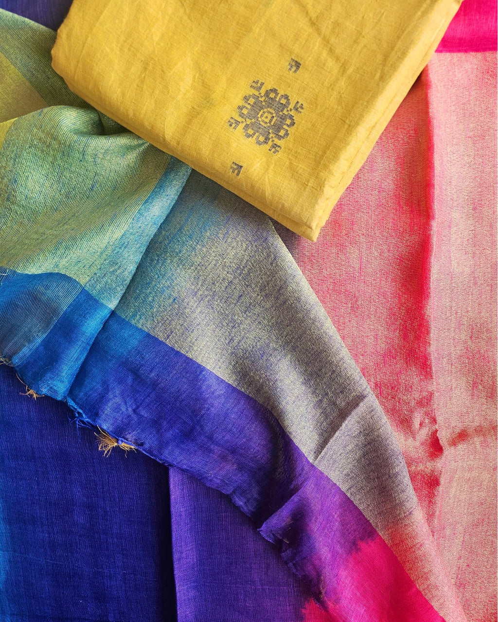 Tulsi Linen Saree with Jamdani Zari Blouse - House of Amayra