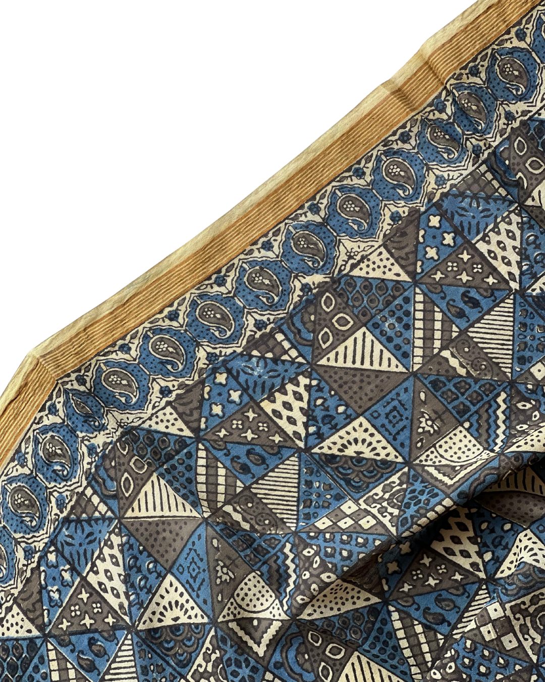 Rann Jaali Naturally Dyed Ajrakh Mangalgiri Cotton Dupatta - HOAN