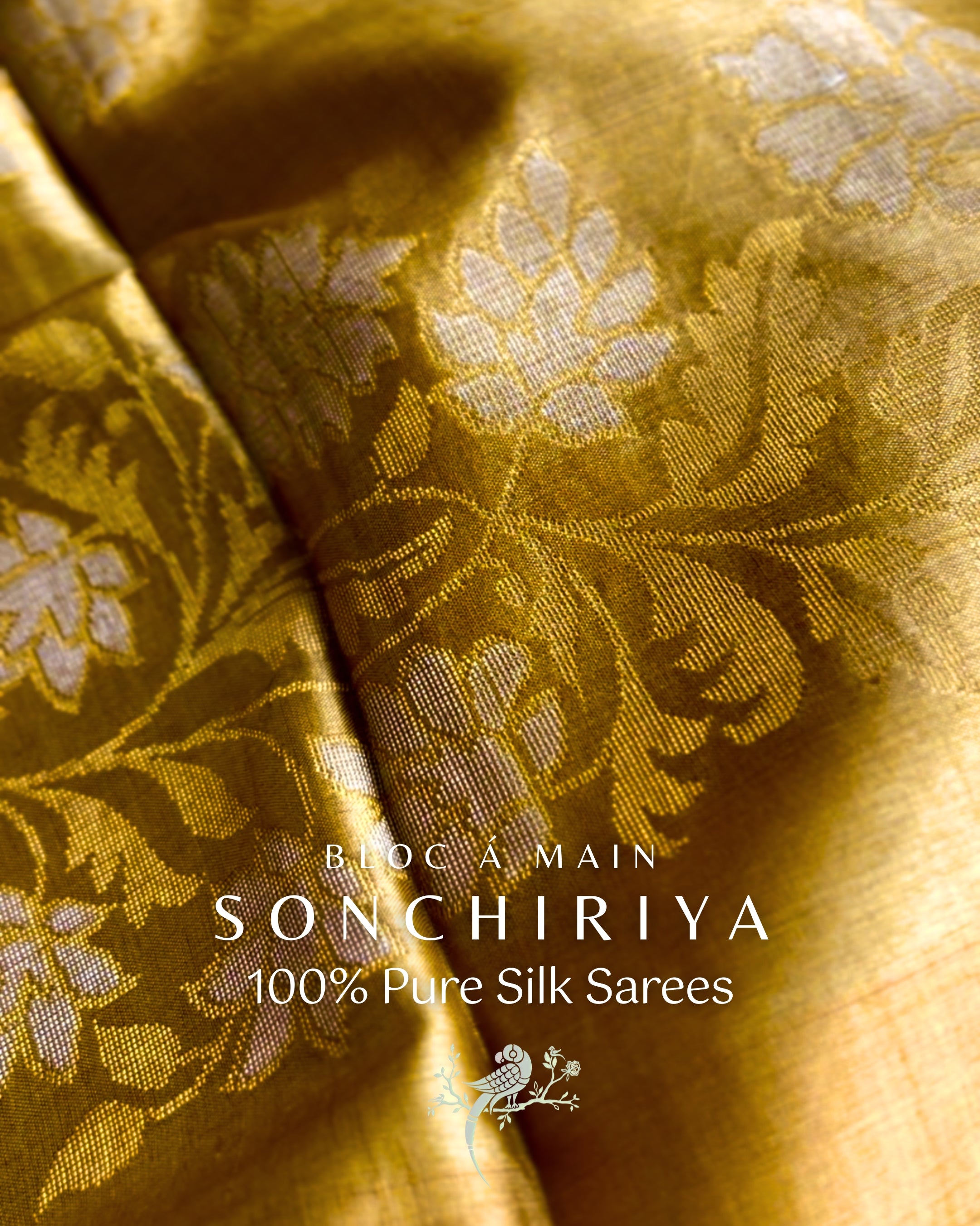 Sonchiriya 100% Pure Kosa Silk Weave Saree - SILK MARK CERTIFIED - Asvi Atelier