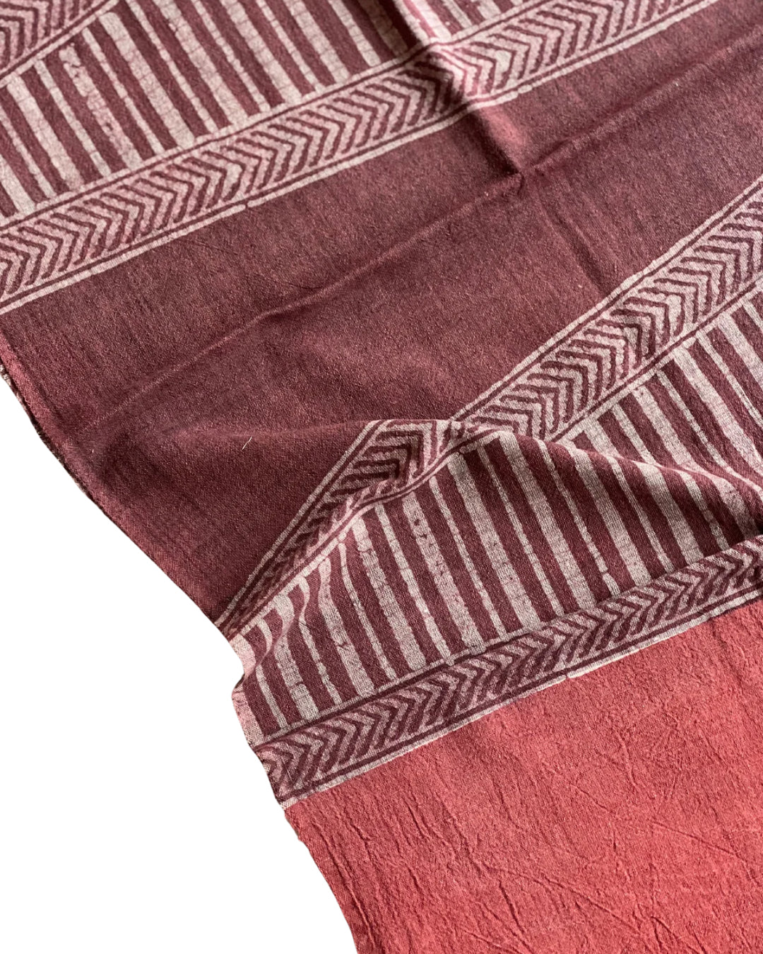Kaavi Red Naturally Dyed Batik Kala Cotton Stole - HOAN