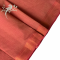 Old Rose Peach Mangalgiri Handloom Cotton Fabric with Nizam Border by  Asvi Atelier