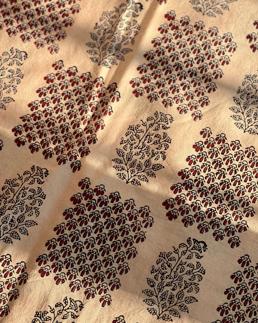 Naura Ajrakh Naturally Dyed Fabric - House of Amayra - Price Per Metre