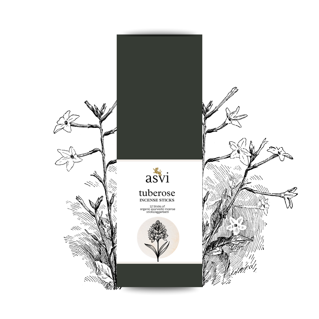 Bengal Tuberose - Organic Therapeutic Incense Sticks - King of Fragrances - Asvi Incense