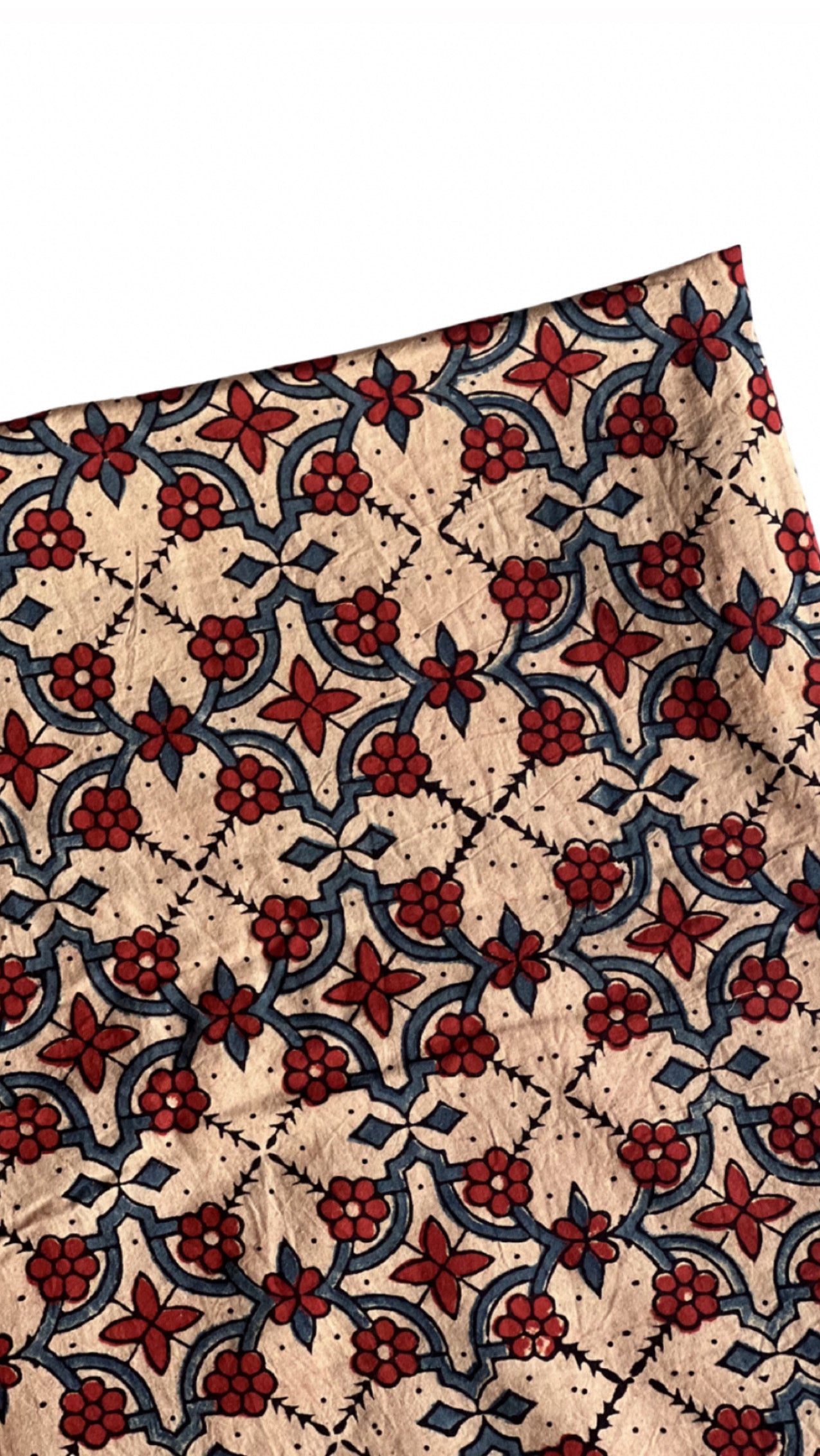 Rosa Ecru Naturally Dyed Ajrakh Dupatta - HOAN