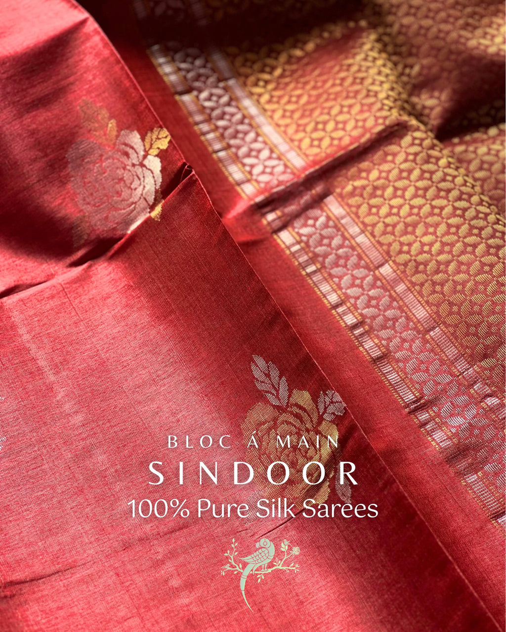Sindoor 100% Pure Kosa Silk Weave Saree - SILK MARK CERTIFIED - Asvi Atelier