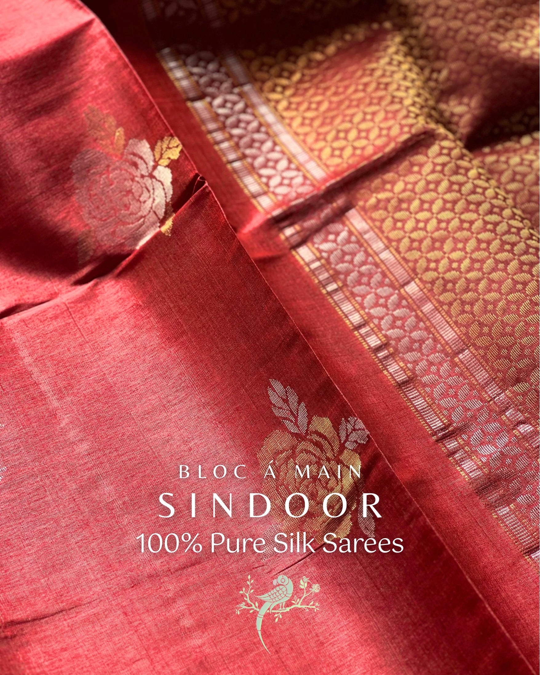Sindoor 100% Pure Kosa Silk Weave Saree - SILK MARK CERTIFIED - Asvi Atelier