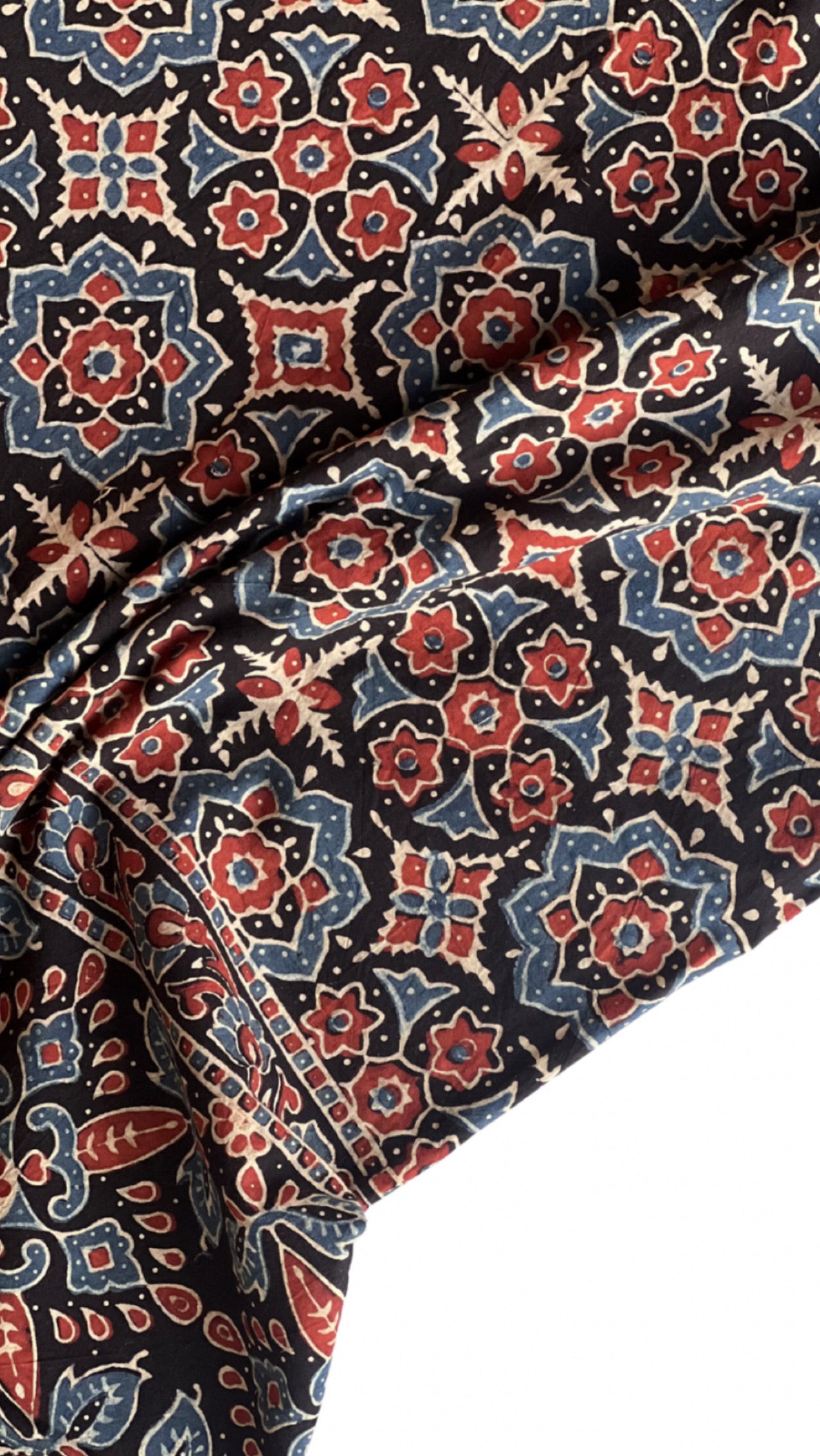 Ratri Naturally Dyed Ajrakh Cotton Dupatta - HOAN