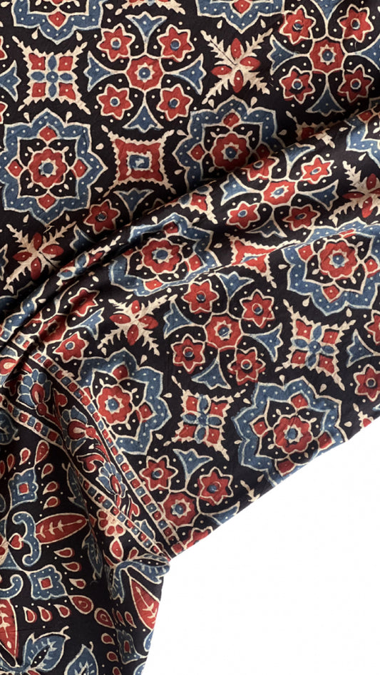 Ratri Naturally Dyed Ajrakh Cotton Dupatta - HOAN