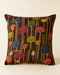 Coffee Brown Pen Kalamkari Upada Silk Cushion Cover