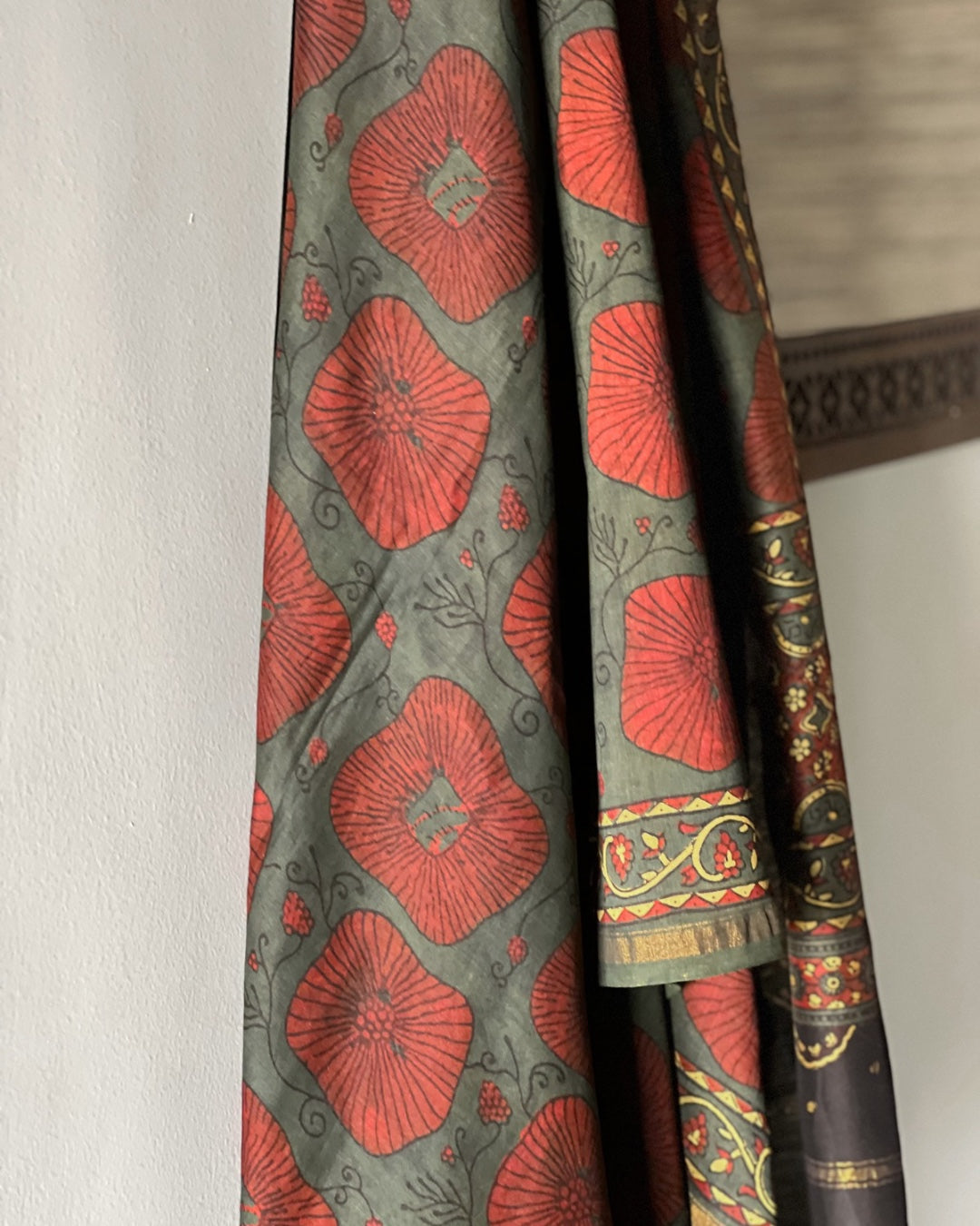 Taalaab Naturally Dyed Ajrakh Chanderi Dupatta - HOAN