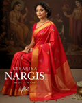 Kesariya Nargis Pure Chanderi Silk Saree by Asvi Atelier
