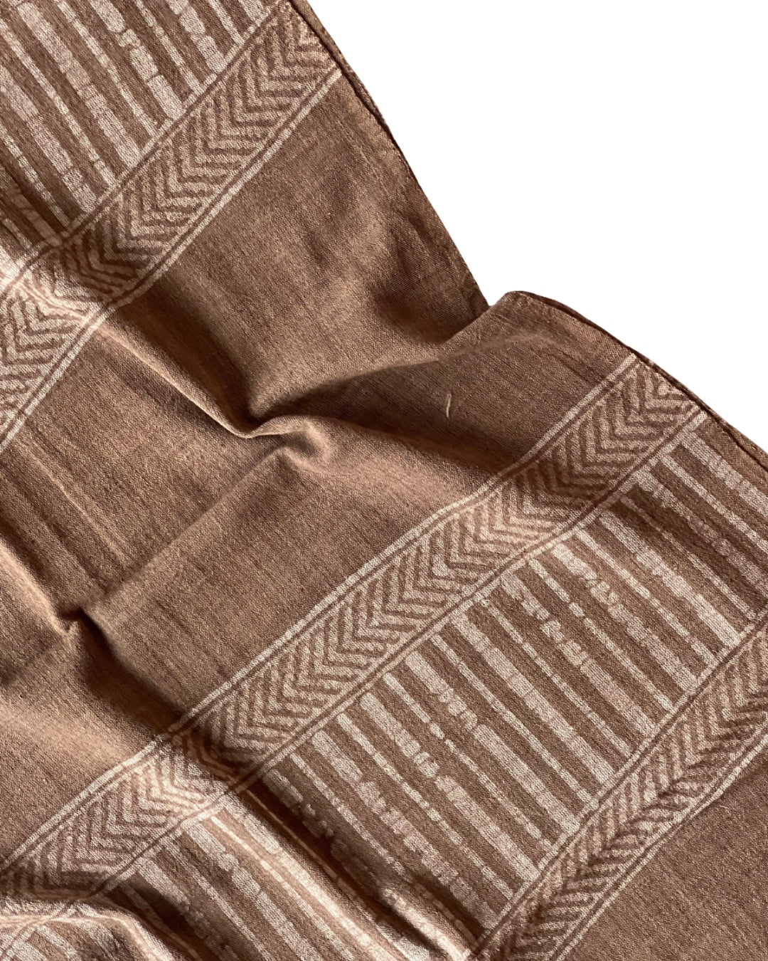 Bhu Brown Naturally Dyed Batik Kala Cotton Stole - HOAN