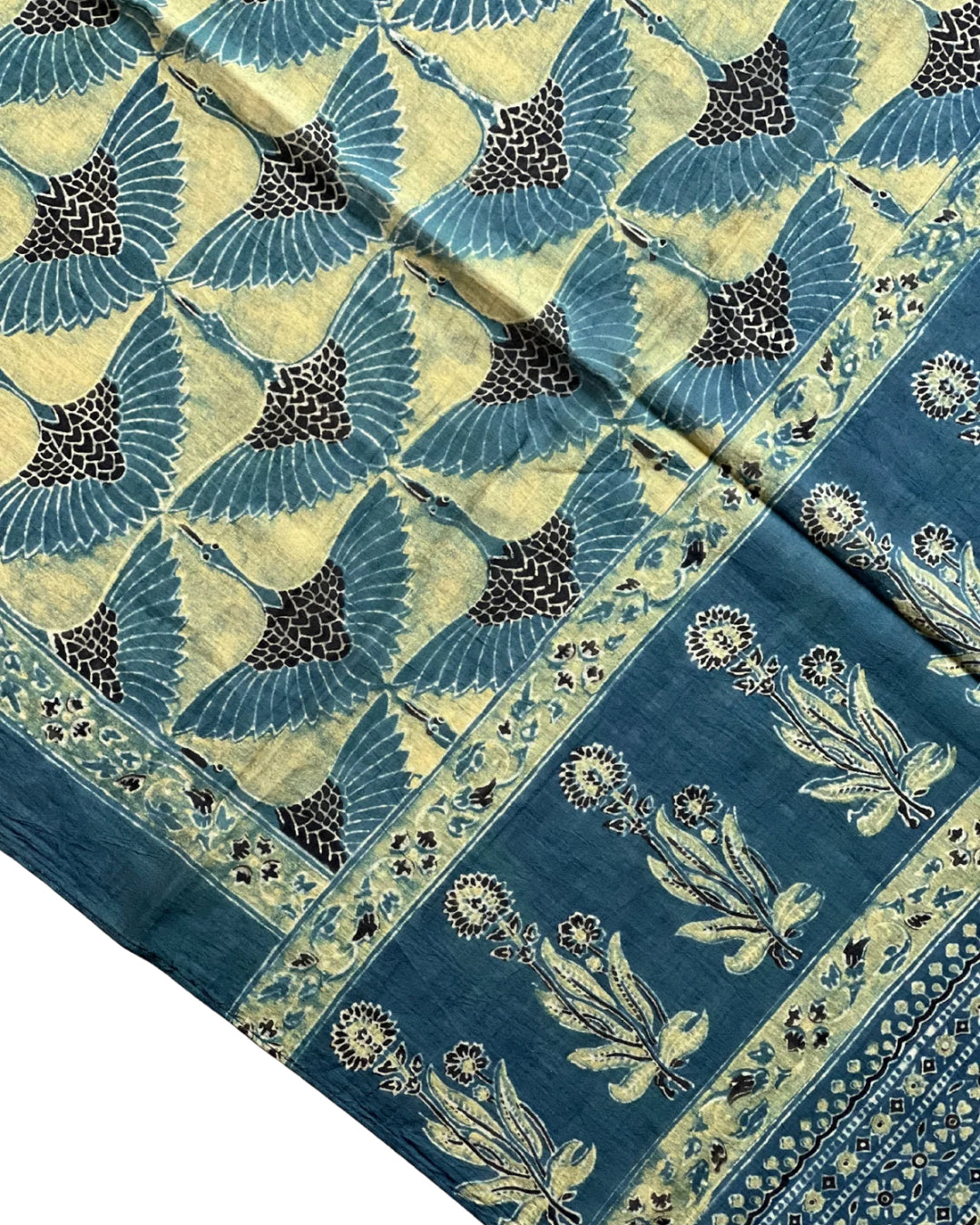 The Indigo Crane Naturally Dyed Ajrakh Cotton Mul Stole