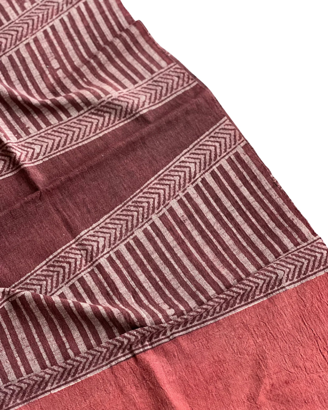 Kaavi Red Naturally Dyed Batik Kala Cotton Stole - HOAN