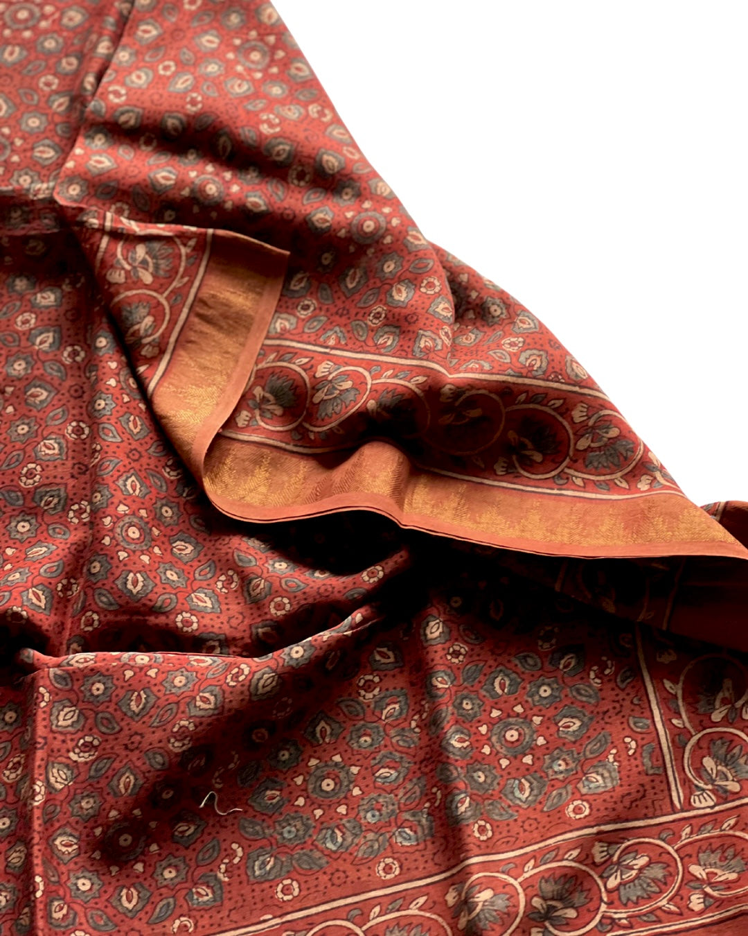 Alizeh Naturally Dyed Ajrakh Chanderi Dupatta - HOAN