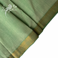 Jewel Sage Mangalgiri Cotton Fabric with Gold Nizam Border by  Asvi Atelier