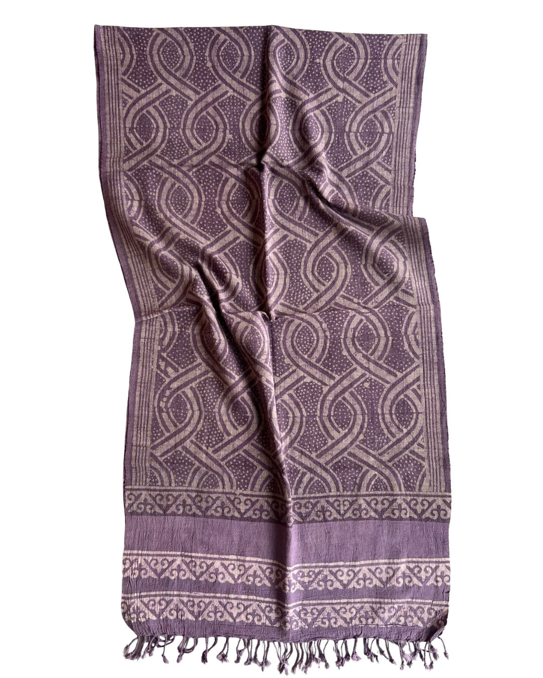 Christie Lavender Naturally Dyed Batik Kala Cotton Stole - HOAN
